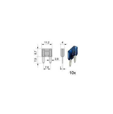 15 AMP MINI BLADE FUSE X 10