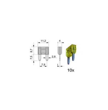 20 AMP MINI BLADE FUSE X 10